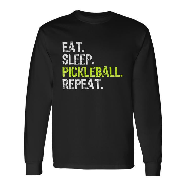 Eat Sleep Pickleball Repeat Player Cool Christmas Men Women Long Sleeve T-Shirt T-shirt Graphic Print