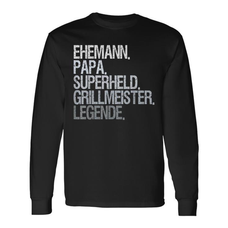 Ehemann Papa Grillmeister Langarmshirts Geschenkideen