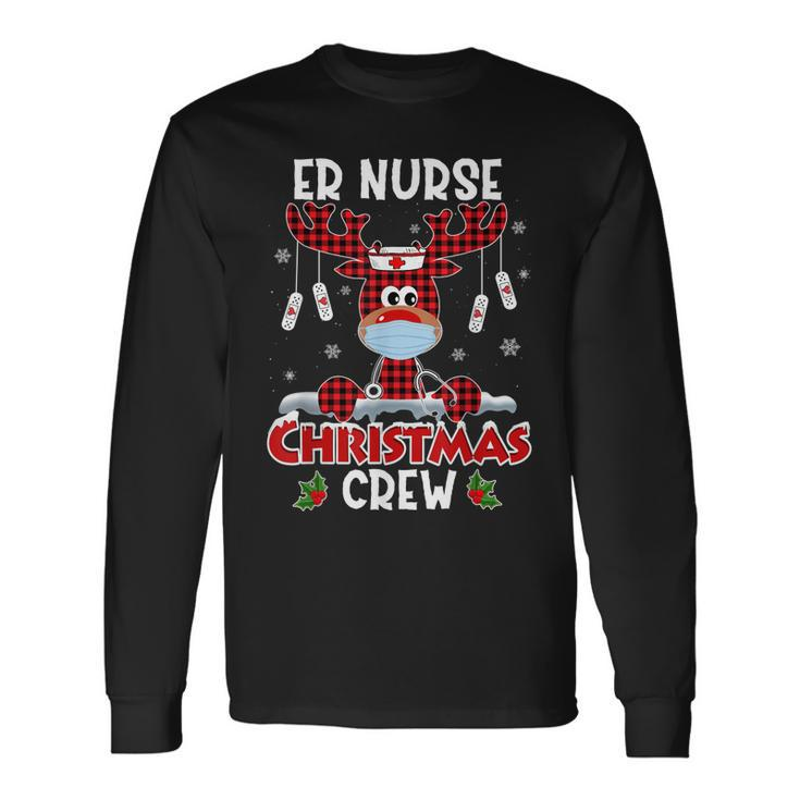 Emergency Nurse Er Techs Secretary Er Christmas Crew  Men Women Long Sleeve T-shirt Graphic Print Unisex