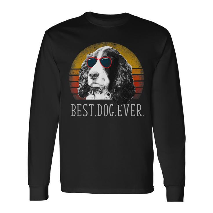 English Springer Spaniel Retro Best Dog Lover Ever Long Sleeve T-Shirt
