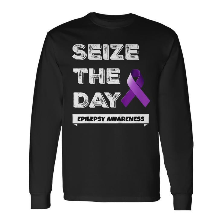 Epilepsy Awareness Shirt Seize The Day November Purple Long Sleeve T-Shirt T-Shirt