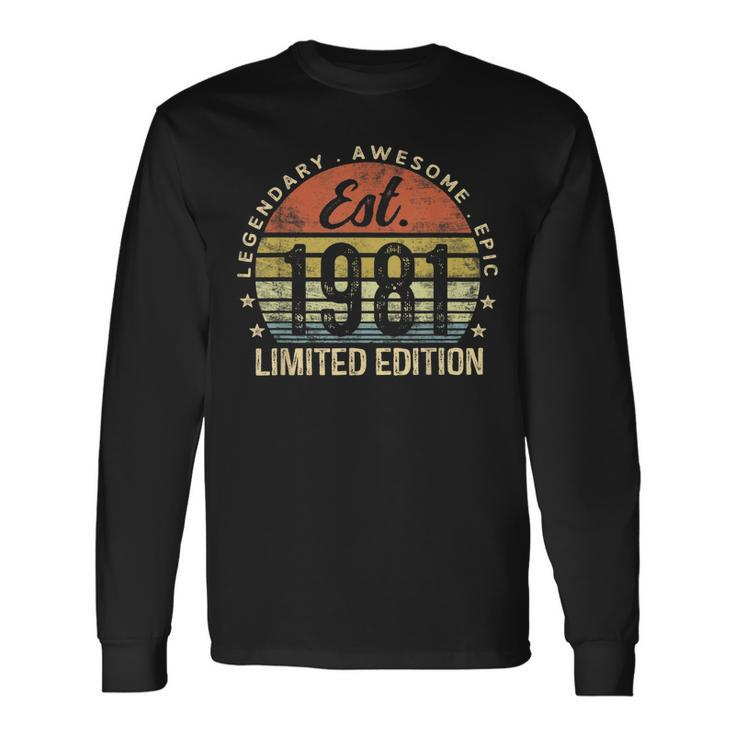 Est 1981 Limited Edition 42Nd Birthday Vintage 42 Year Old Long Sleeve T-Shirt
