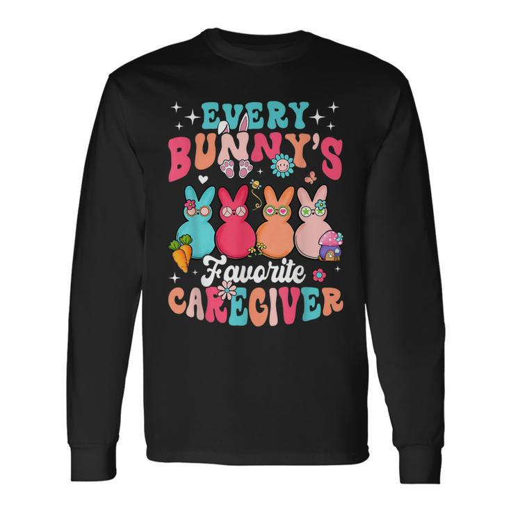 Every Bunnys Favorite Caregiver Bunny Happy Easter Day 2023 Long Sleeve T-Shirt Gifts ideas