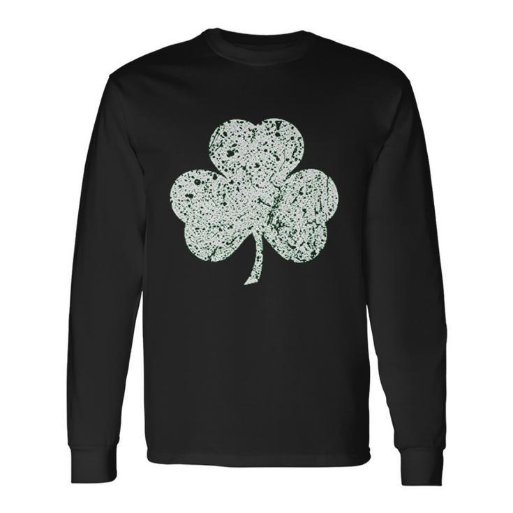 Faded Lucky Shamrock Clover St Patricks Day V2 Men Women Long Sleeve T-Shirt T-shirt Graphic Print