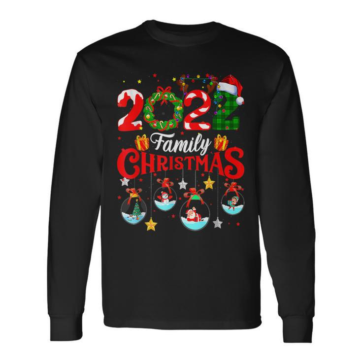 Family Christmas 2022 Merry Xmas Ball Light Garden Reindeer V3 Men Women Long Sleeve T-shirt Graphic Print Unisex Gifts ideas