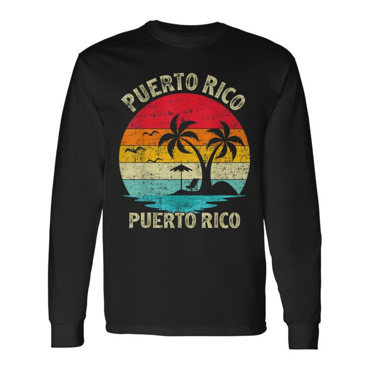 Family Vacation Vintage Retro Puerto Rico San Juan Beach Long Sleeve T-Shirt T-Shirt