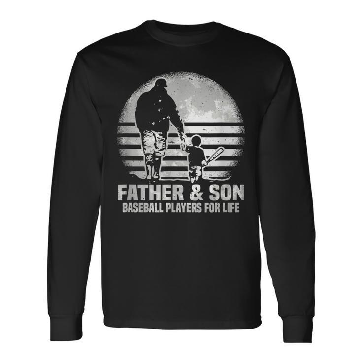 Father And Son Baseball Matching Dad Son Long Sleeve T-Shirt