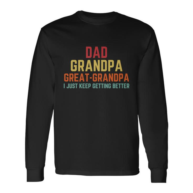 Fathers Day From Grandkids Dad Grandpa Great Grandpa V2 Long Sleeve T-Shirt