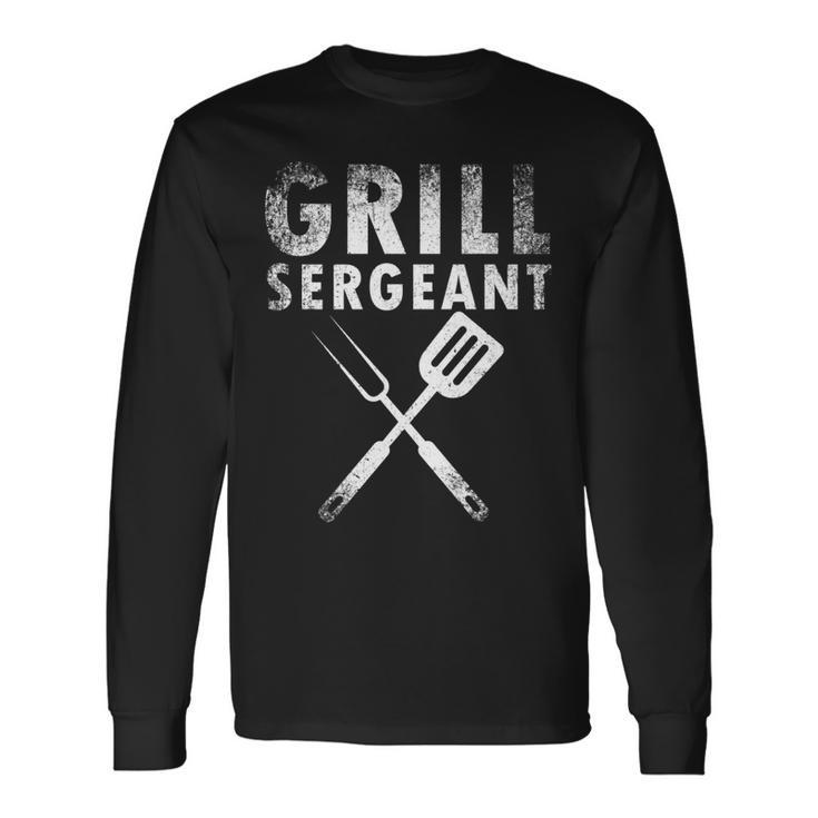 Fathers Day Grill Sergeant Grilling Dad Vintage V2 Long Sleeve T-Shirt