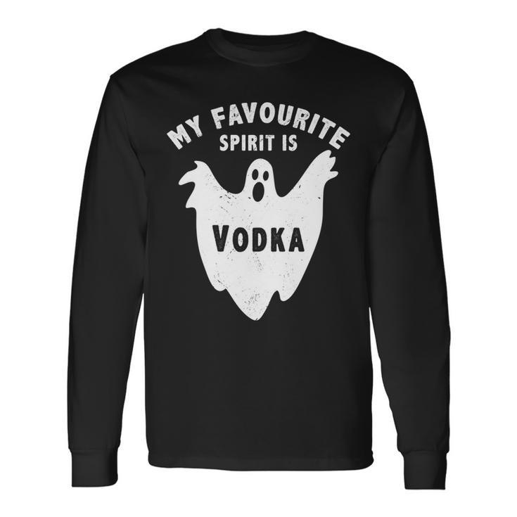 My Favorite Spirit Is Vodka Halloween Vodka Drinker V3 Men Women Long Sleeve T-Shirt T-shirt Graphic Print