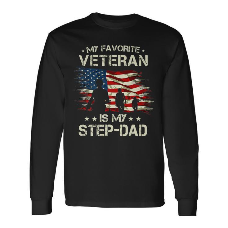 My Favorite Veteran Is My Step Dad For Father Veterans Day V2 Long Sleeve T-Shirt