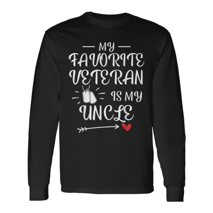 My Favorite Veteran Is My Uncle Proud Army Matching Long Sleeve T-Shirt