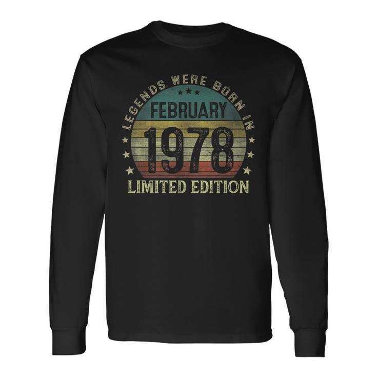 Februar 1978 Legenden Langarmshirts, 45. Geburtstag Mann Design Geschenkideen