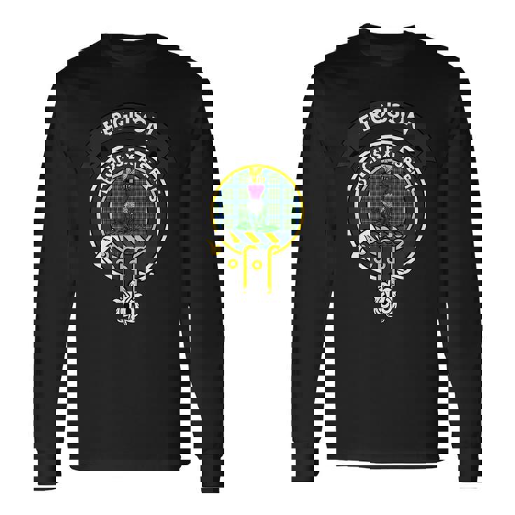 Ferguson Clan Badge Scottish Tartan Long Sleeve T-Shirt Seseable UK