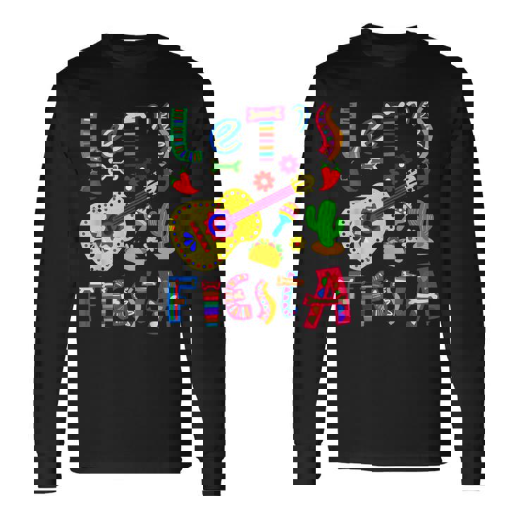 Lets Fiesta Cinco De Mayo Mexican Guitar Fiesta Long Sleeve T-Shirt T-Shirt