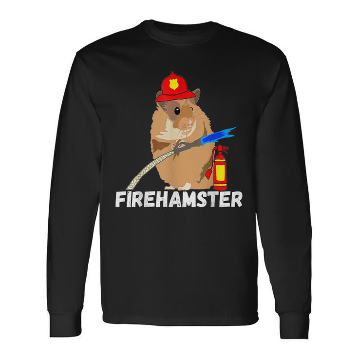 Fire Fighter Hamster Chubby Hammy Firefighter Pet Long Sleeve T-Shirt