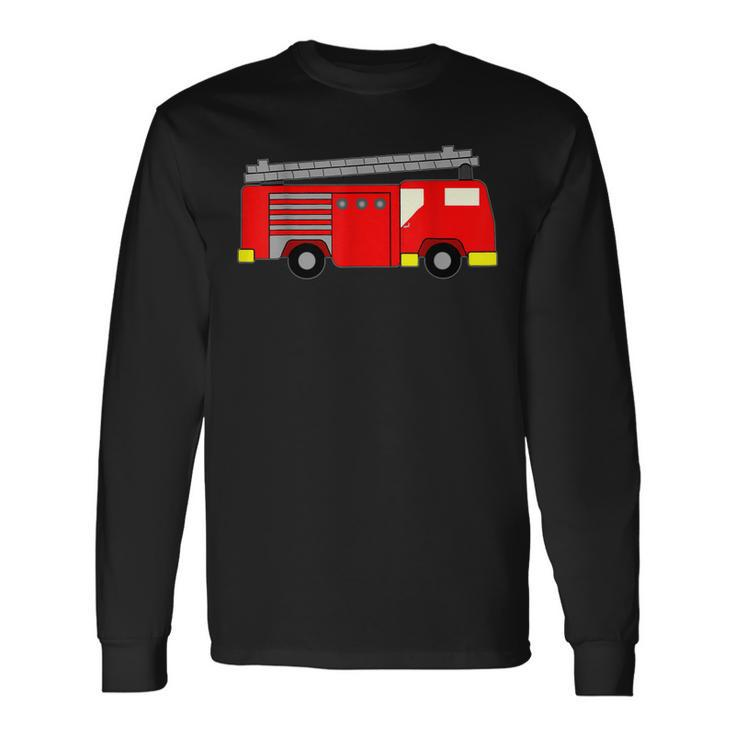 Firetruck Fire Fighter Truck Fireman Engine Emergency Long Sleeve T-Shirt