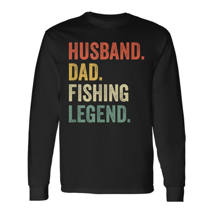 Fisherman Husband Dad Fishing Legend Vintage Long Sleeve T-Shirt