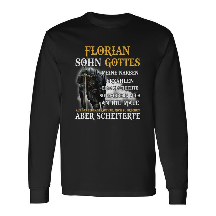 Florian Sohn Gottes Personalisiertes Langarmshirts, Inspirierender Spruch mit Rittermotiv Geschenkideen