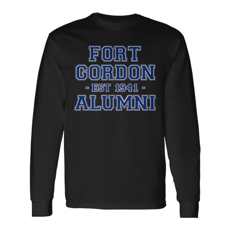 Fort Gordon Alumni College Themed Fort Gordon Army Veteran  Men Women Long Sleeve T-shirt Graphic Print Unisex