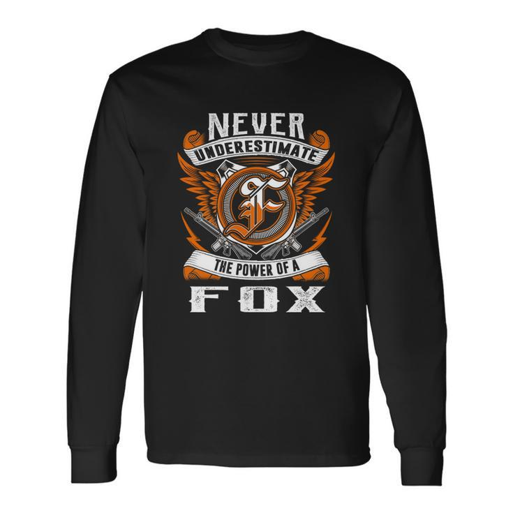 Fox Never Underestimate Personalized Name Long Sleeve T-Shirt
