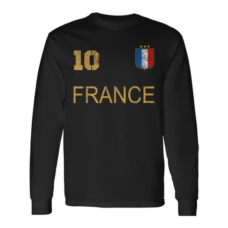 France Jersey Number Ten Soccer French Flag Futebol Fans V2 Long Sleeve T-Shirt