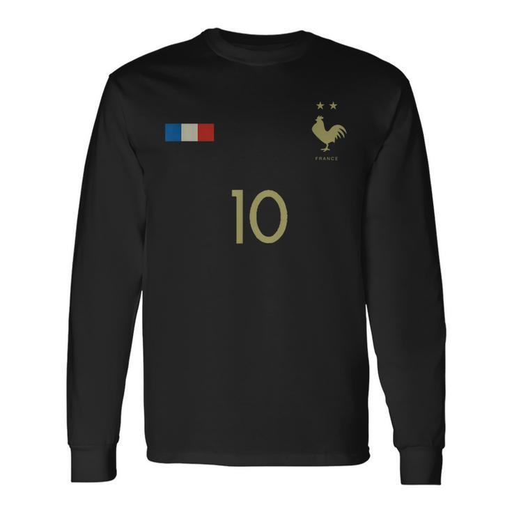 France Number 10 French Soccer Retro Football France Long Sleeve T-Shirt