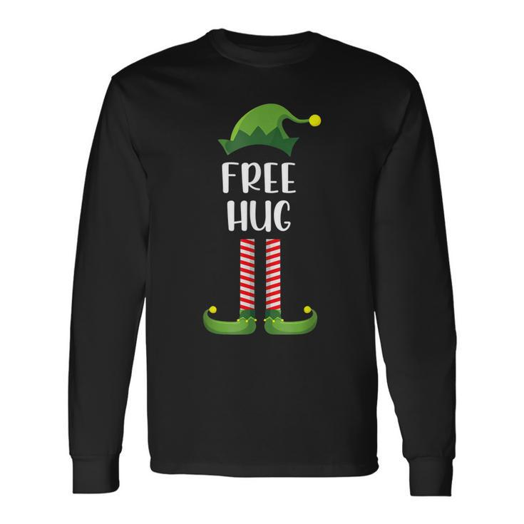 Free Hug Christmas Elf Buddy Matching Family Pajama  Men Women Long Sleeve T-shirt Graphic Print Unisex