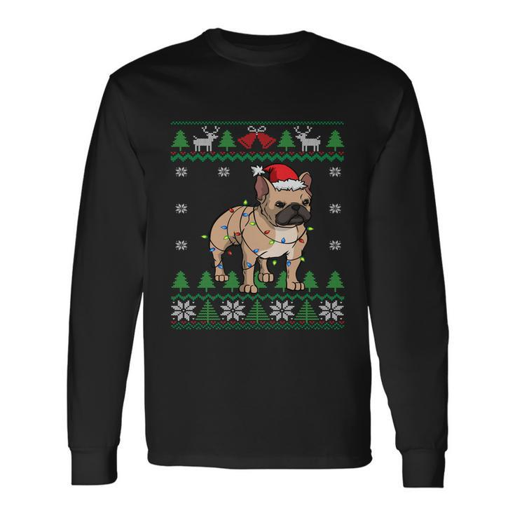 Frenchie Santa Claus Cute French Bulldog Ugly Christmas Long Sleeve T-Shirt