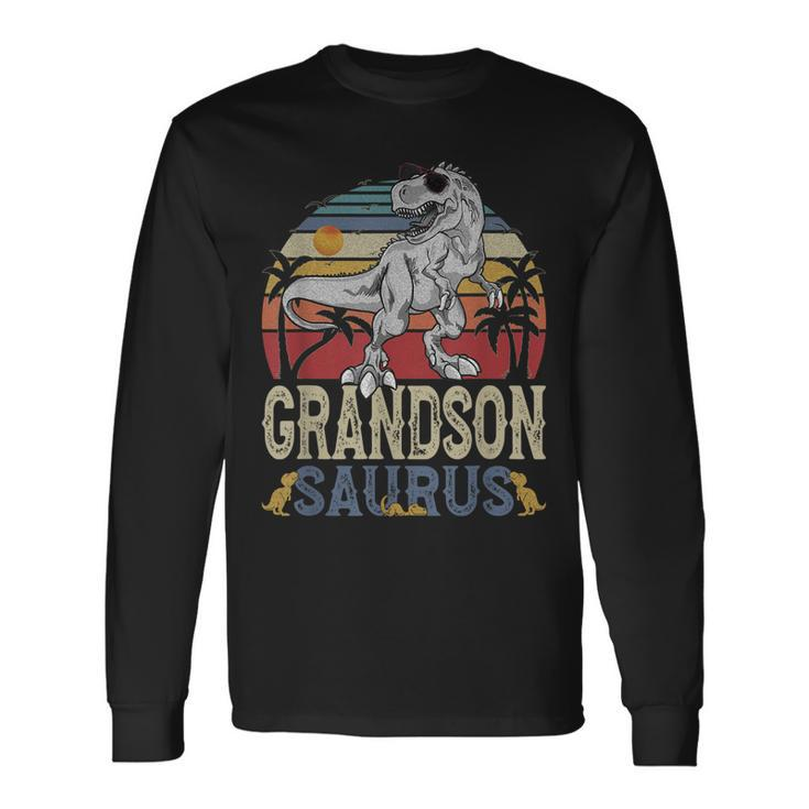 Fun Grandsonsaurus Rex Dinosaur Grandson Saurus Long Sleeve T-Shirt