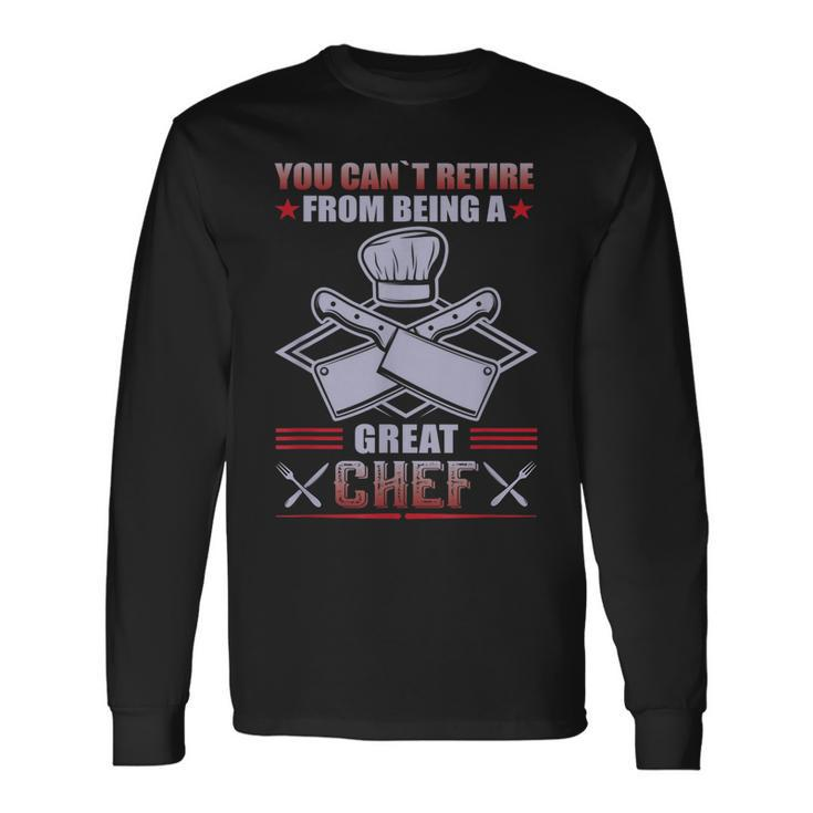 Funny Chef Hat Cook Retirement Cooking  Men Women Long Sleeve T-shirt Graphic Print Unisex