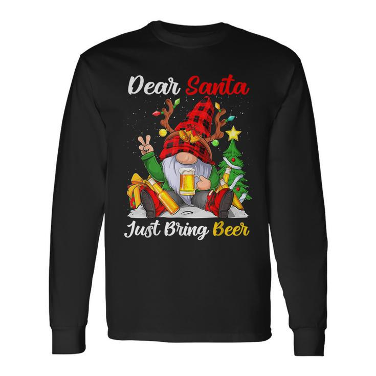 Funny Dear Santa Just Bring Beer Christmas Xmas Matching Men Women Long Sleeve T-shirt Graphic Print Unisex Gifts ideas