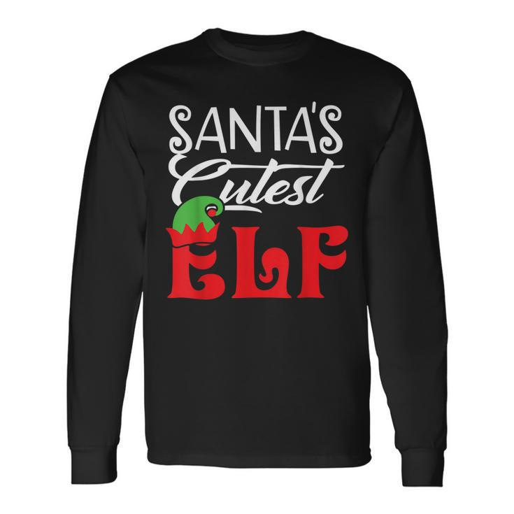 Funny Santas Cutest Elf Christmas Matching Family Gifts  Men Women Long Sleeve T-shirt Graphic Print Unisex
