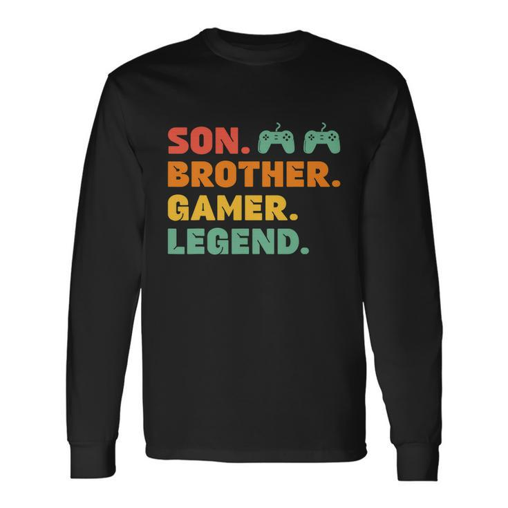 Gamer Son Big Brother Gaming Legend Boys Teens Long Sleeve T-Shirt