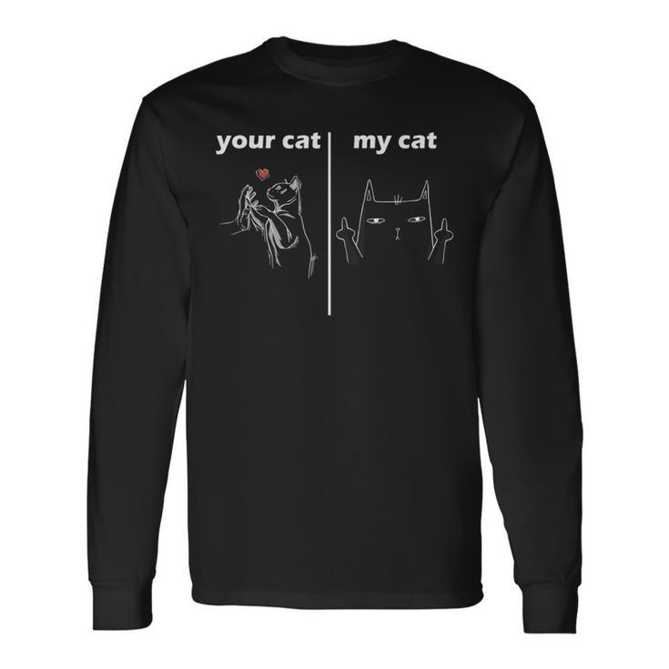 Geschenkidee Für Katzenliebhaber Deine Katze Meine Katze Long Sleeve T-Shirt Geschenkideen