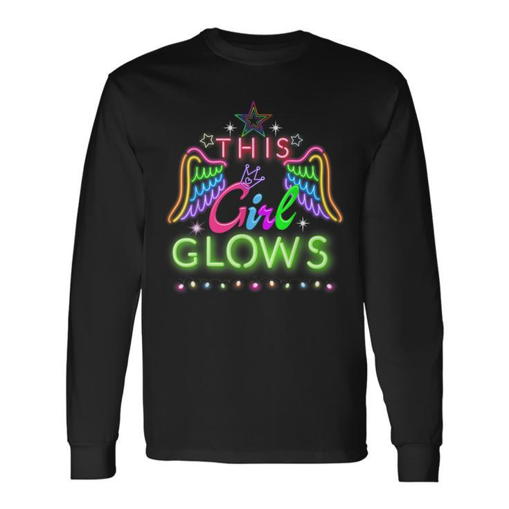 This Girl Glows Lights Glow Party Lover Long Sleeve T-Shirt