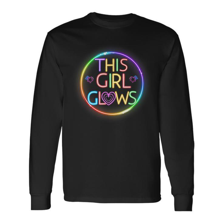 This Girl Glows Retro 80S Party Cute Long Sleeve T-Shirt