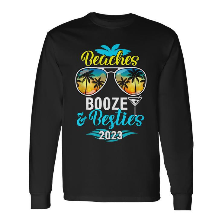Girls Trip 2023 Bahamas Hawaii Beaches Booze And Besties Long Sleeve T-Shirt T-Shirt
