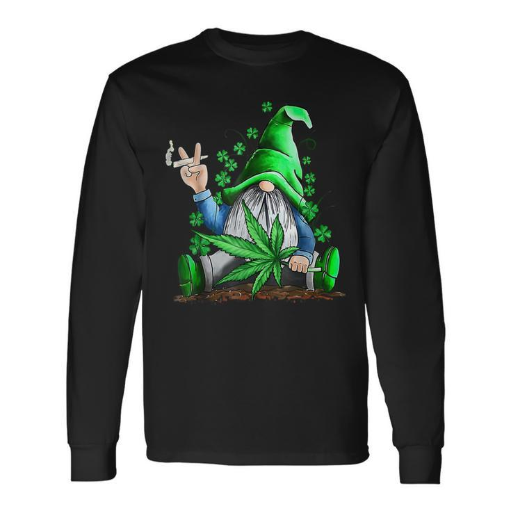 Gnome Pot Leaf 420 Marijuana Weed St Patricks Day Long Sleeve T-Shirt T-Shirt