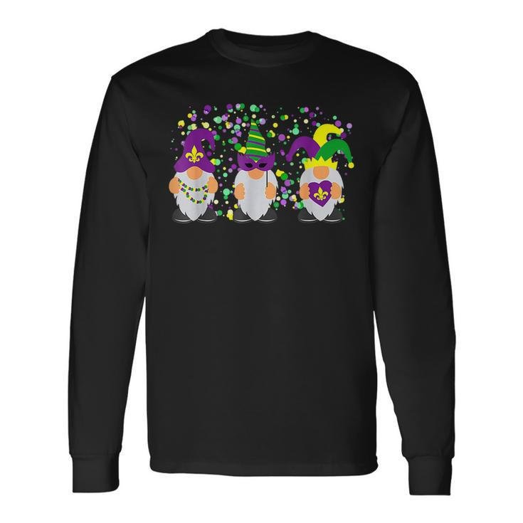 Gnomes Jester Hat Lovers Mardi Gras Day Long Sleeve T-Shirt