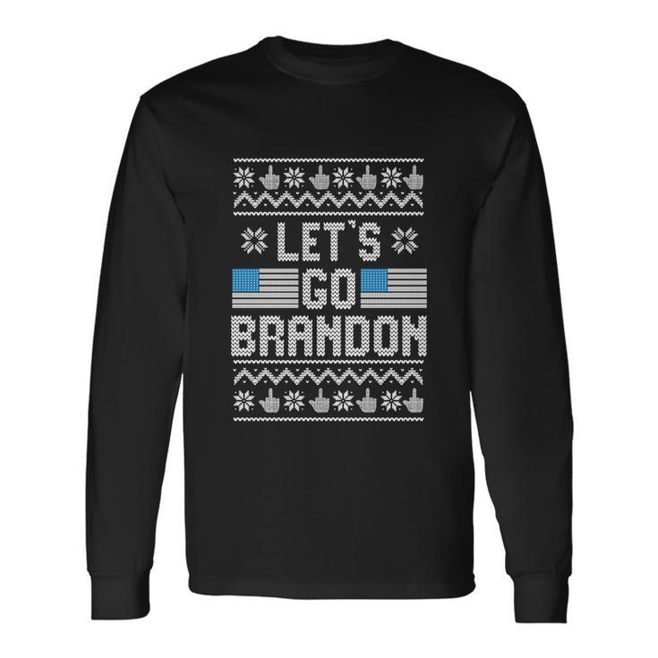 Lets Go Brandon Ugly Christmas Sweater Essential 17 Long Sleeve T-Shirt