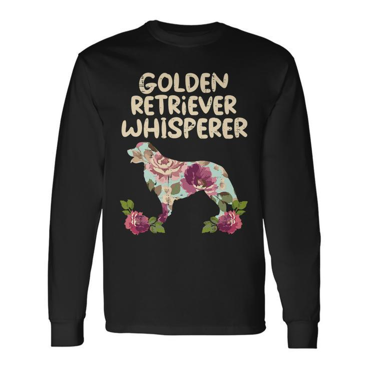 Golden Retriever Goldie Dog Floral Golden Retriever Whisperer Dog Lover Girls Women 232 Retrievers Long Sleeve T-Shirt