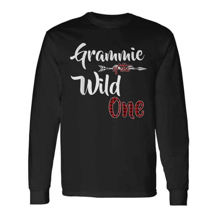 Grammie Of The Wild One Plaid Lumberjack 1St Birthday Long Sleeve T-Shirt