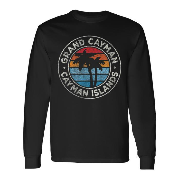 Grand Cayman Cayman Islands Vintage Graphic Retro 70S Long Sleeve T-Shirt Gifts ideas