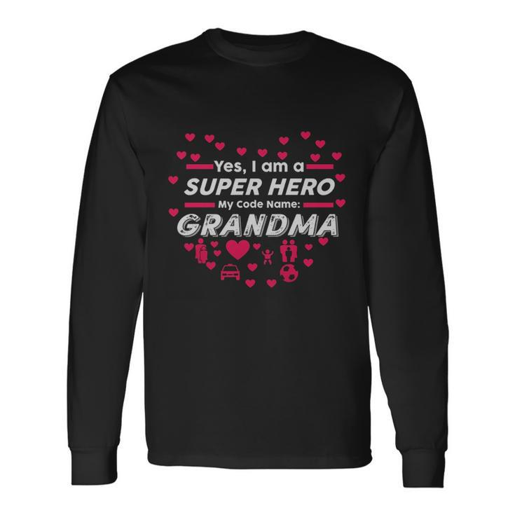 Grandma Superhero Tshirt Super Hero Tee Men Women Long Sleeve T-Shirt T-shirt Graphic Print
