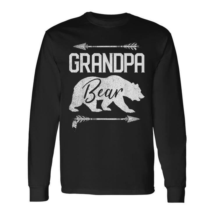 Grandpa Bear Fathers Day Papa Vintage Christmas Long Sleeve T-Shirt
