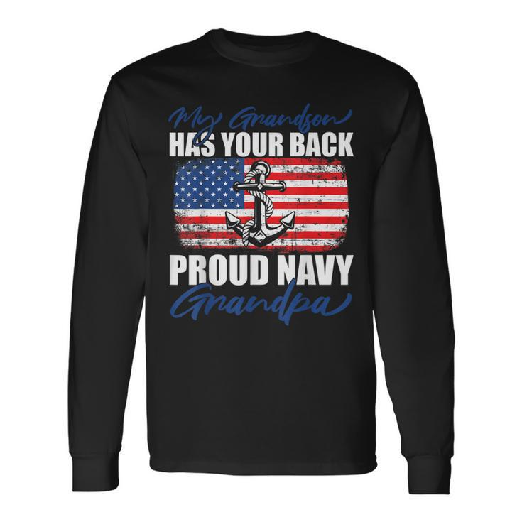 Grandson Proud Navy Grandpa Anchor Long Sleeve T-Shirt