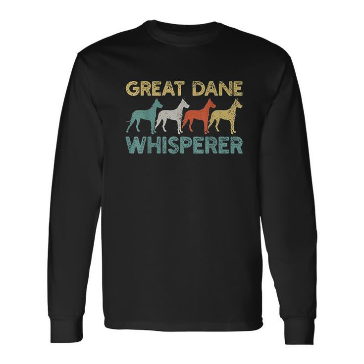 Great Dane Dog Retros Men Women Long Sleeve T-Shirt T-shirt Graphic Print