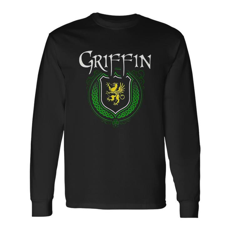 Griffin Surname Irish Last Name Griffin Crest Men Women Long Sleeve T-Shirt T-shirt Graphic Print