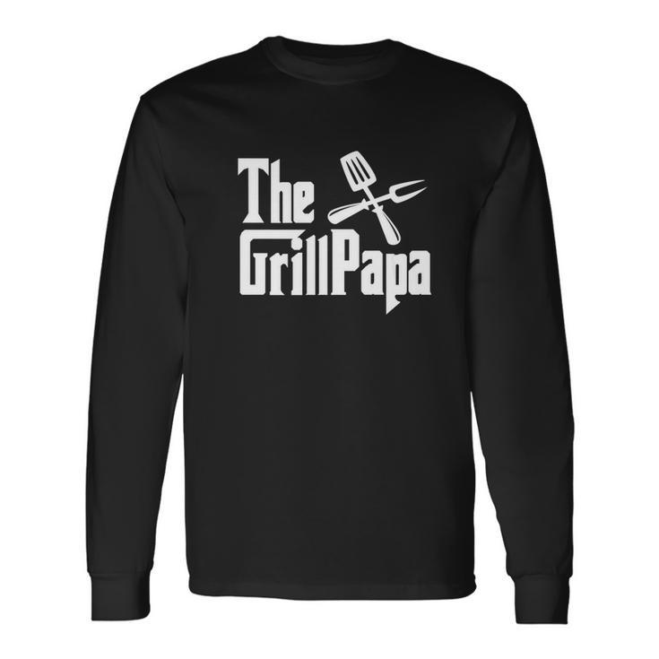 Grill Master Papa Bbq Gag Gif For Dads Men Women Long Sleeve T-Shirt T-shirt Graphic Print